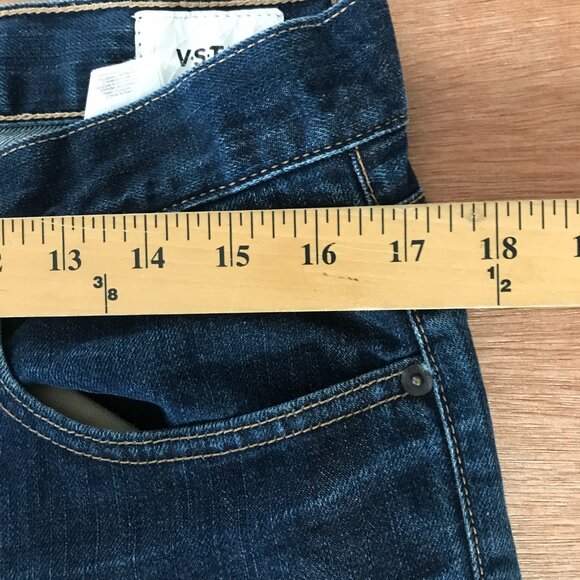 VSTR Stranger Straight Selvedge Jeans Men size 32x34 Blue Mid Rise Button Fly - Picture 10 of 16